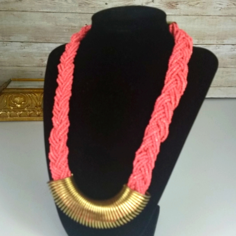 Fashion Jewelry,  Coral and gold necklace. - Picture 3 of 4